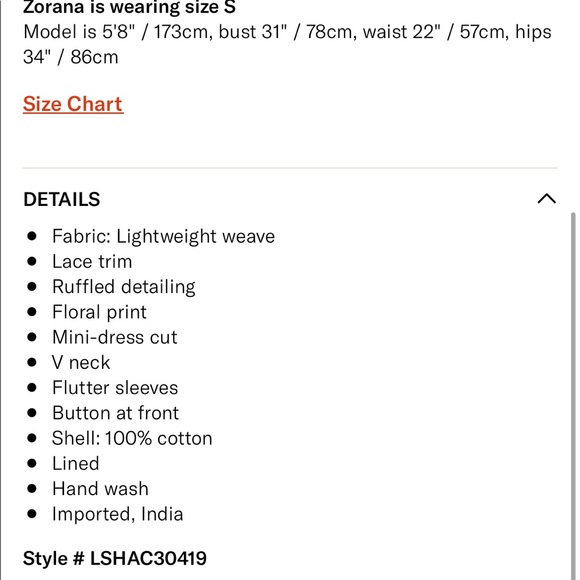 Like New LoveShackFancy India Mini Dress in Pink Garden size small - Picture 7 of 7